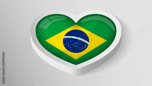 Free Download EPS10 Vector Patriotic heart with flag of Brazil. - GFXLoad