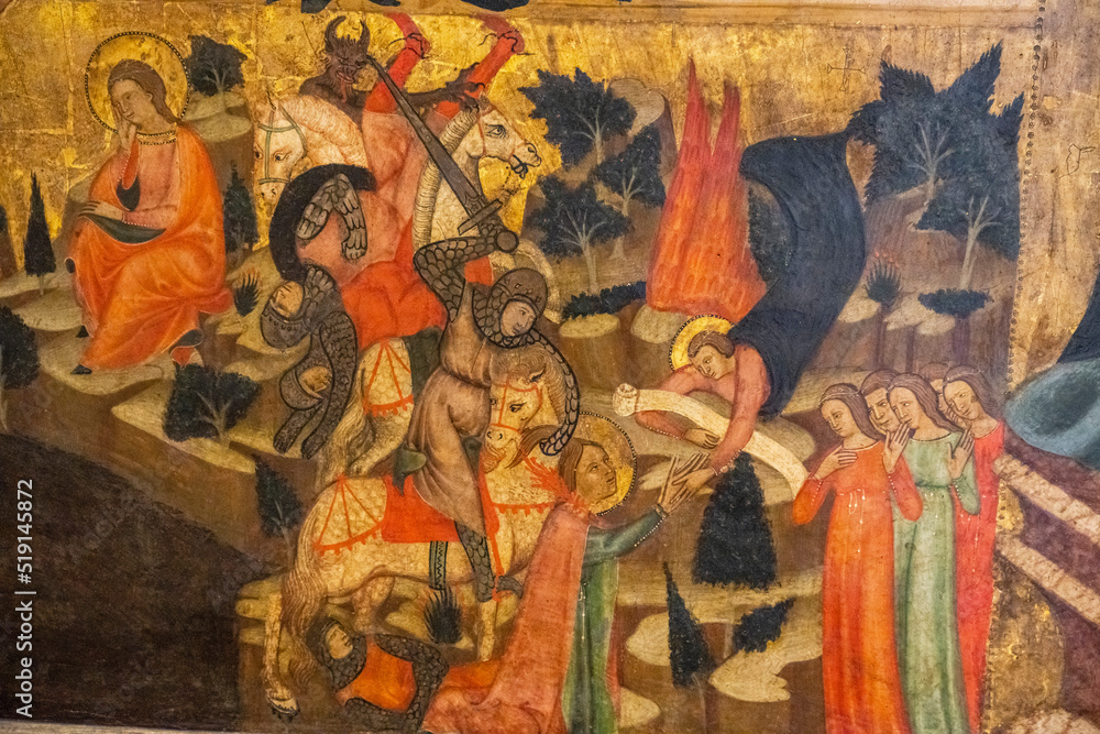 detail of the altarpiece of Santa Quiteria, temple on board, Joan Loert, 1346, Hospital of Sant Antoni, Palma, Majorca
