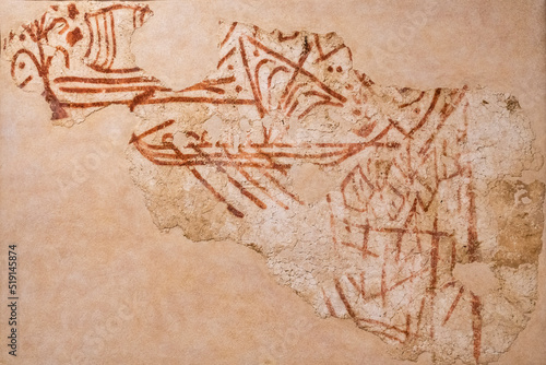 Wallpaper Mural boats, about 1300, lime mortar and aggregates, anonymous, Plaza de la Llotja, Museu de Mallorca, Palma, Majorca, Balearic Islands, Spain Torontodigital.ca