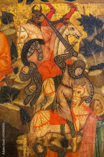 Billede på lærred altarpiece of Santa Quiteria, temple on board, Joan Loert, 1346, Hospital of San