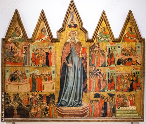 Obraz na plátně altarpiece of Santa Quiteria, temple on board, Joan Loert, 1346, Hospital of San