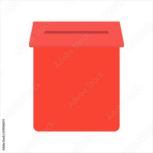 Red letter box icon for mail service concept