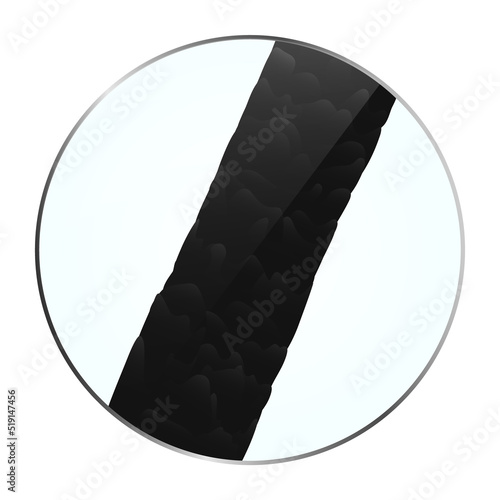 Surface of healthy hair with smooth cuticle under the microscope. Hair follicle closeup. Trichology medical concept. Vector illustration.