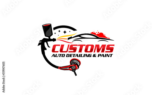 Illustration vector graphic of auto shine wash and detailing service logo design template