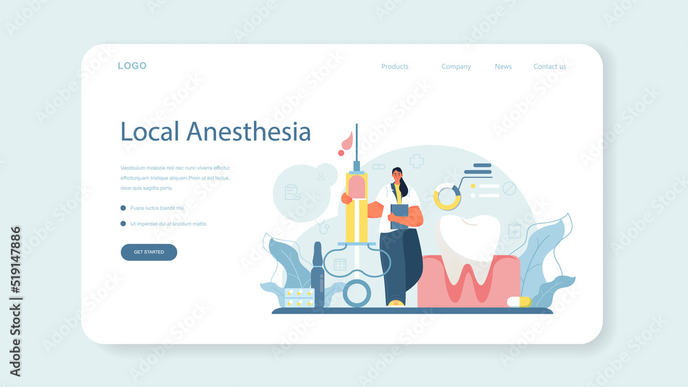 Anesthesiologist web banner or landing page. Doctor wearing