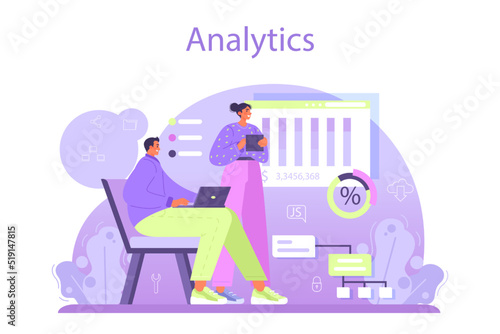 System analyst concept. IT technologies and systems for business