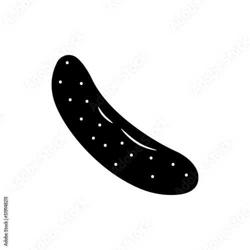 Cucumber vegetable vector icon solid black EPS 10. Cucumber flat illustration...Farm market product. Vegetarian food.... Fresh healthy organic food... Crop concept for vegan. Isolated on white © Богдан Салюк