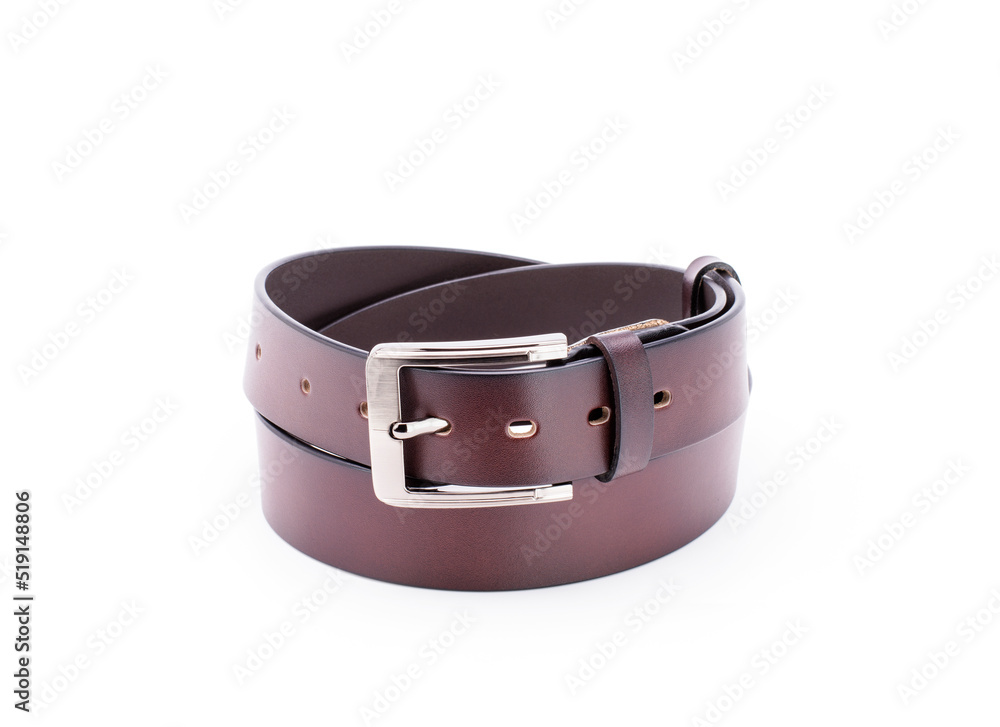 new belt men and women brown red stylish fashion isolated on white background