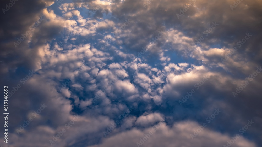 blue sky with textured clouds