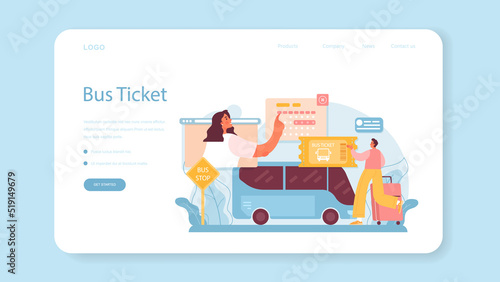 Trip booking web banner or landing page. Buying a ticket for plane