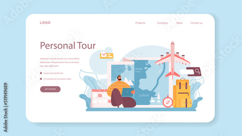 Tourism program web banner or landing page. Agent creating