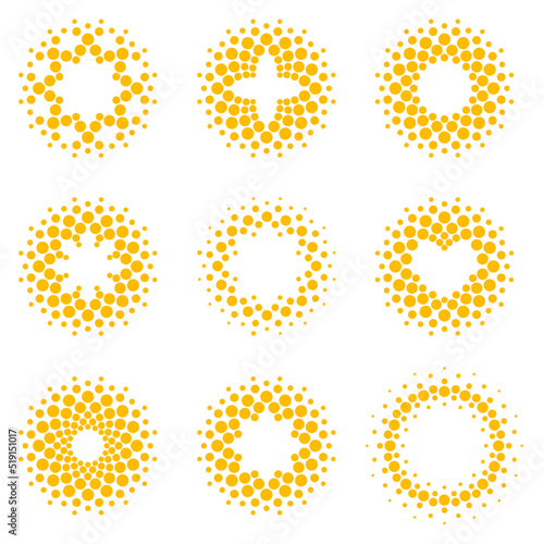 Set of vector logo design template. Sun abstract icons.