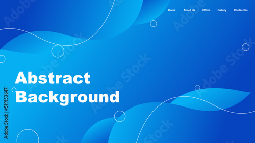 Abstract background website landing page with beautiful blue