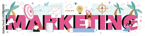 Marketing typographic header. Product launching and promotion.
