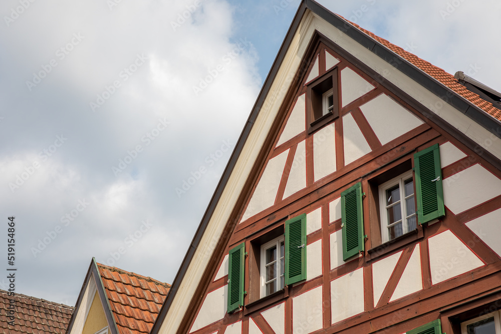 The top half of an old timbered house,  Timber framing