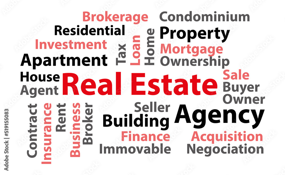 Real estate word cloud. Vector illustration. Real estate word cloud. Vector illustration.