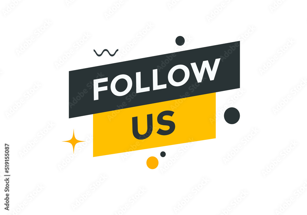 Follow us text web template. Vector Illustration.
Follow us text web template. Vector Illustration.