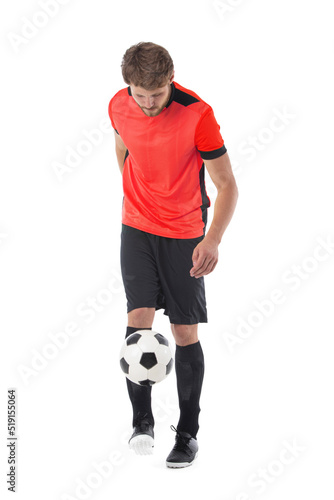 Soccer player isolated on white