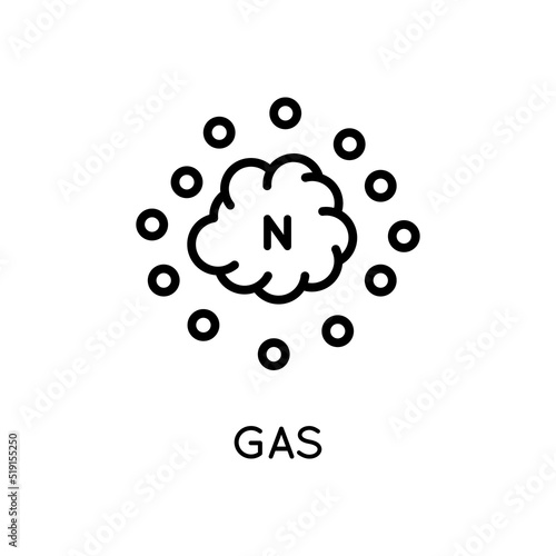 Nitrogen Gas Icon. Vector sign in simple style isolated on white background.