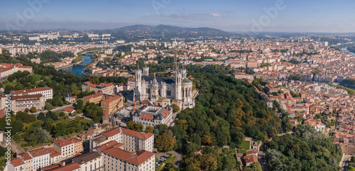 panoramic view of Lyon, France architecture