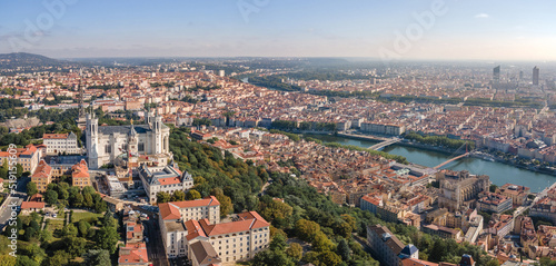 architecture of Lyon, France in summer, panorama
