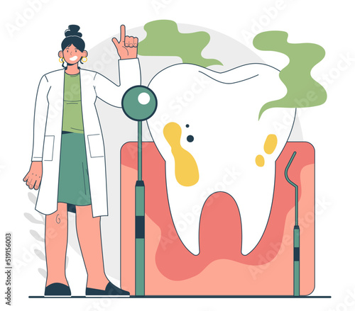 Halitosis concept. Chronic bad stinky breath, bacterial oral disease