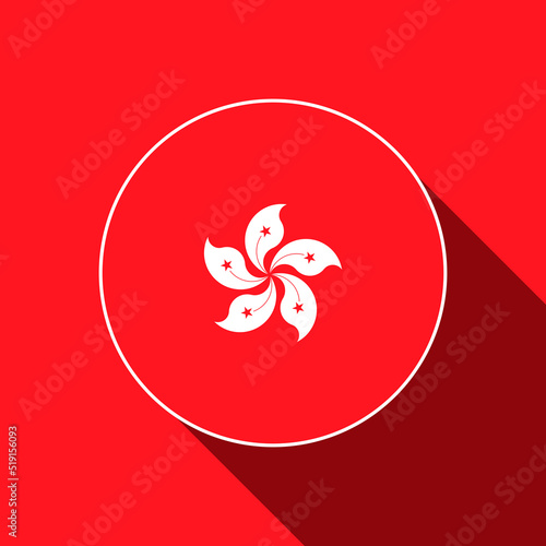 Country Hong Kong. Hong Kong Flag. Vector illustration.