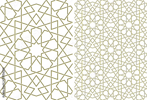 Seamless geometric ornament based on traditional islamic art.Brown color lines