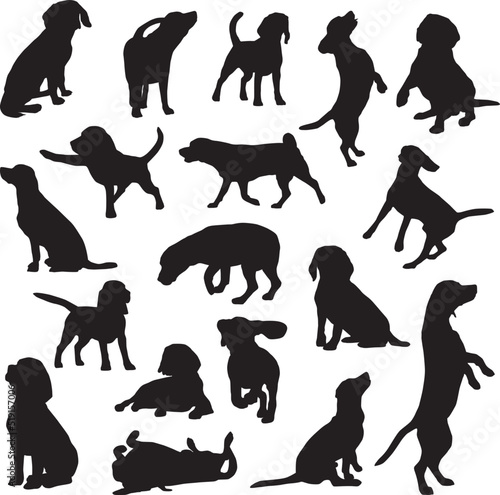 beagle dog silhouettes