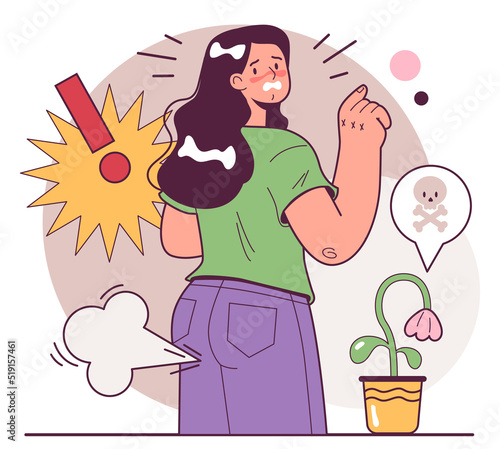 Flatulence, passing gas from the digestive system. Air outlet through