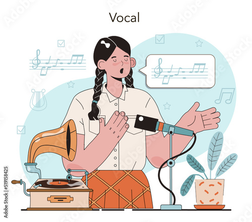 Music school or course. Students learn to play music. Young musician