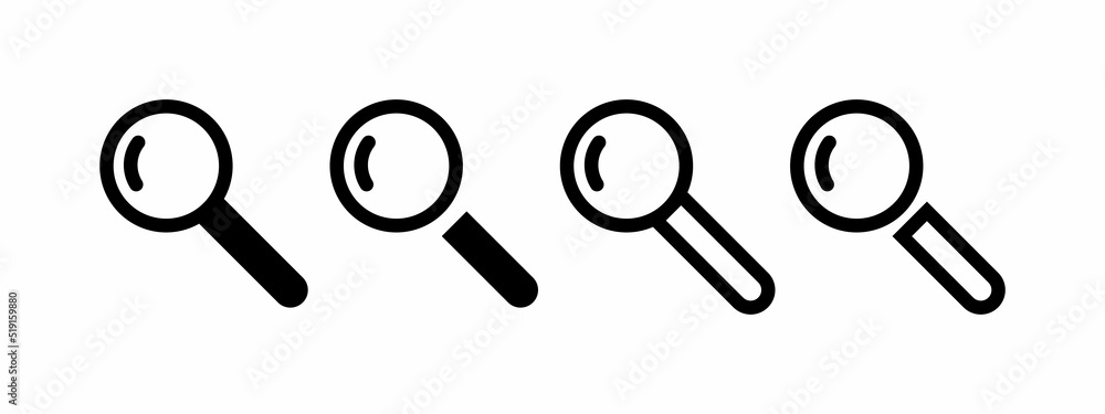 magnifier icon. magnifying glass vector illustration. flat magnifier - stock vector. magnifier icon. magnifying glass vector illustration. flat magnifier - stock vector.