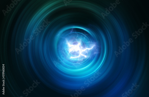 blue asbtract radial background with energy lights at the center