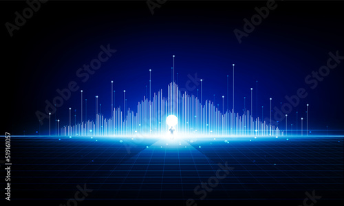 Abstract businessman Key Door open business city   Light technology background Hitech communication concept innovation background vector design.