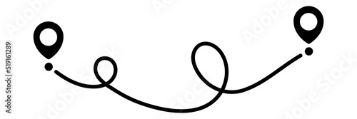 Pin map line. Navigation pointers. Vector illustration isolated on white.