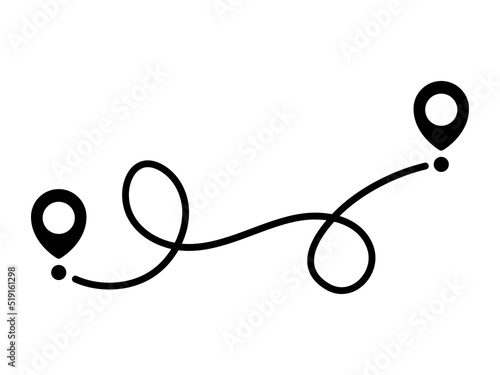 Pin map line. Navigation pointers. Vector illustration isolated on white.