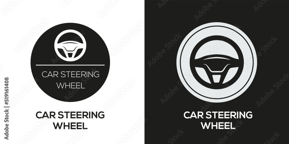 Fototapeta premium Creative (Car steering wheel) Icon, Vector sign.