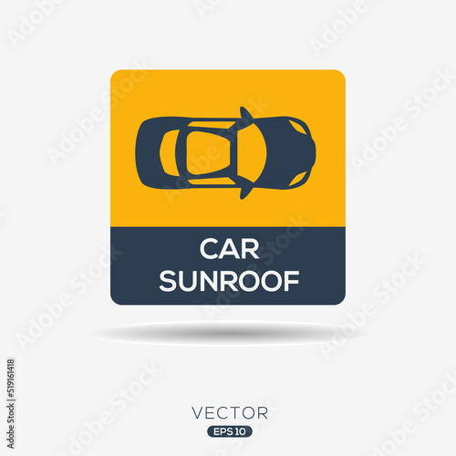 Creative (Car sunroof) Icon, Vector sign. photo