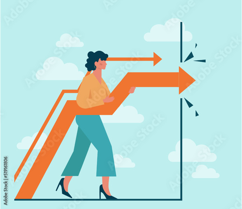 Out of the box concept. Breakthrough barrier or problem with creativity