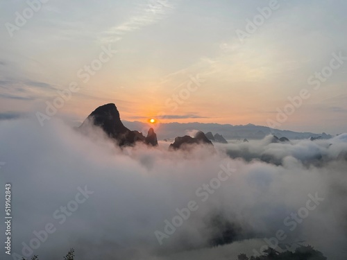 Sunrise over the Misty Mountains