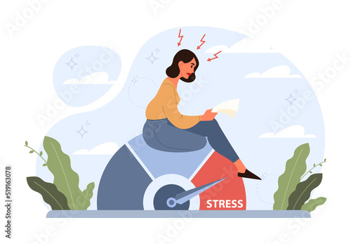 Stress concept. Mental disorder and pressure. Character suffering