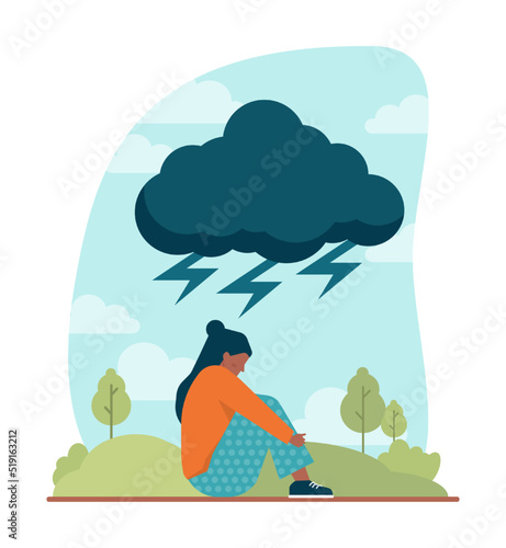 Stress concept. Mental disorder and pressure. Character suffering