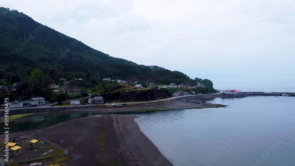 Rainy day in Gaspesie, Canada. Drone shot. Rainy day in Gaspesie, Canada. Drone shot.