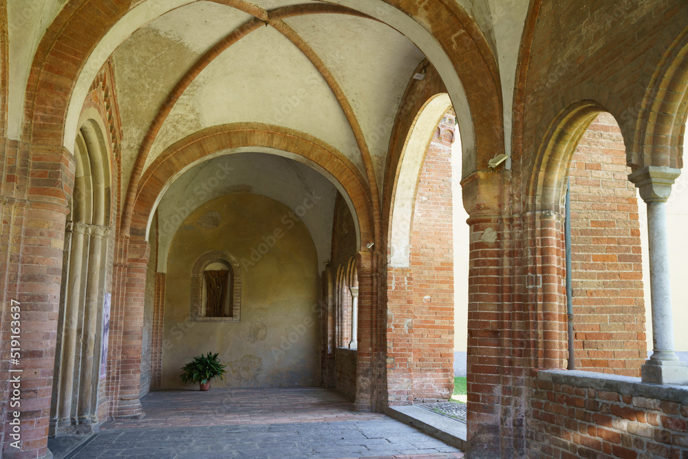 Medieval church of Abbadia Cerreto, Lodi, Italy