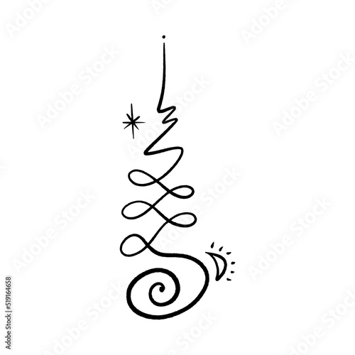 Unamole Samadhi Sacred Geometry. Hindu and Buddhist symbol. Good for tattoo, yoga logo, boho print, poster, t-shirt and more. Buddhism brush ink hand drawn clipart design. Isolated black and white