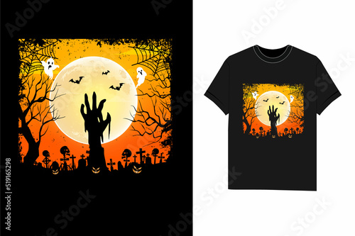 Halloween horror vector background Illustration t shirt design