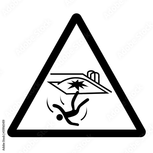 Fall Hazard Symbol Sign, Vector Illustration, Isolate On White Background Label. EPS10