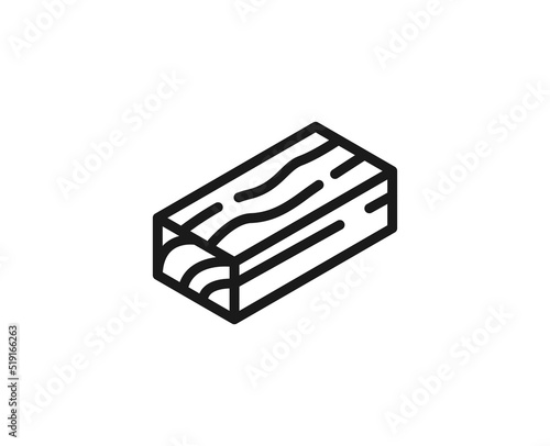 Single line icon of wood on isolated white background. High quality editable stroke for mobile apps, web design, websites, online shops etc.