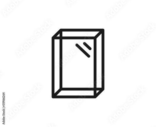Single line icon of double-glazed on isolated white background. High quality editable stroke for mobile apps, web design, websites, online shops etc.