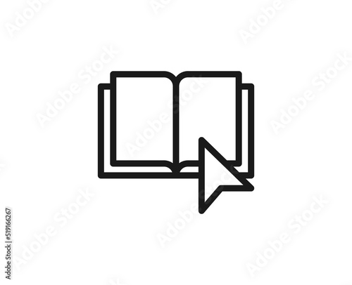 Online edication icon concept. Modern outline high quality illustration for banners, flyers and web sites. Editable stroke in trendy flat style. Line icon of learning